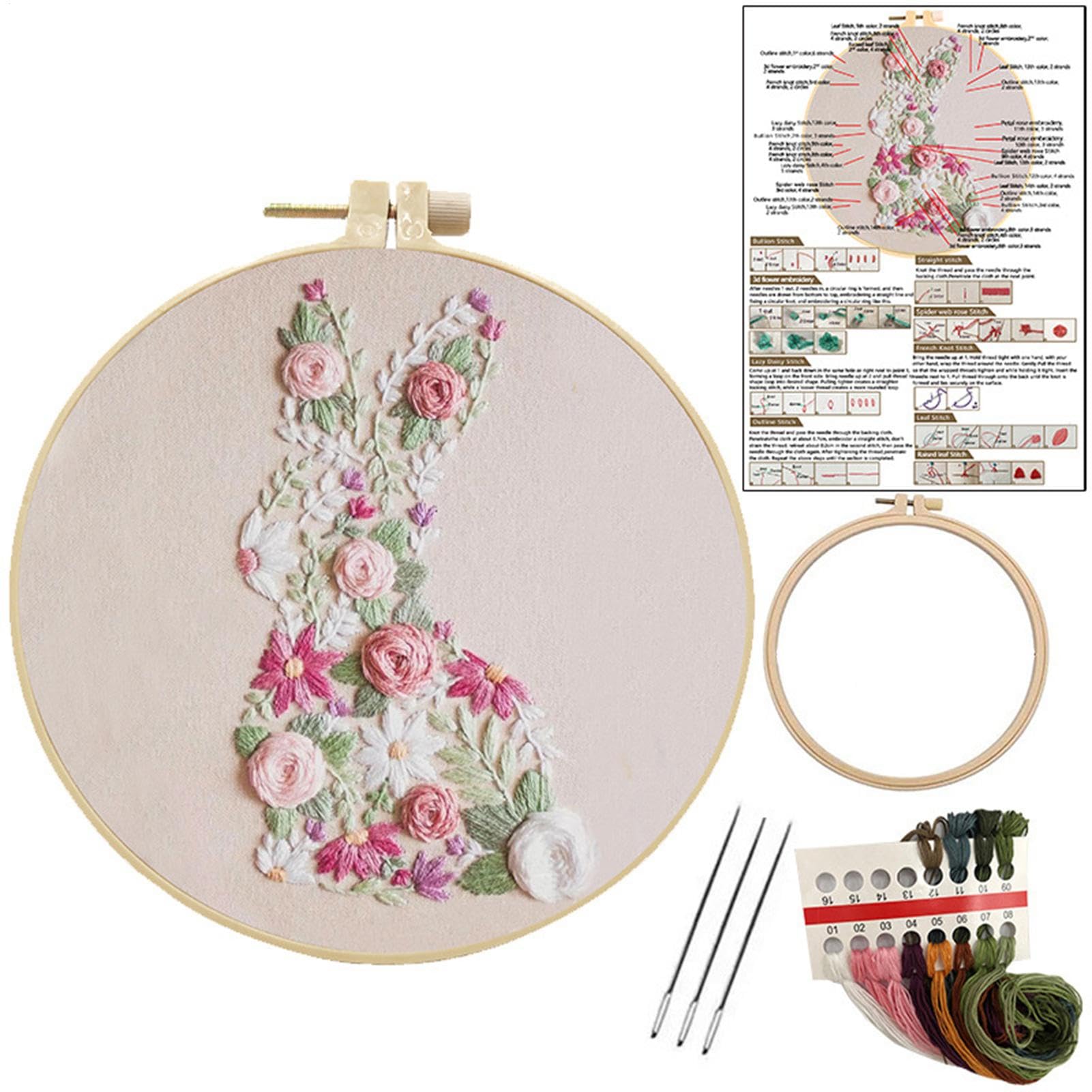 手刺繍入あずき/小豆のアイピロー【うさこと花畑】 Amazon | イースター刺繍キット - ウサギの裁縫キット、かわいい刺繍